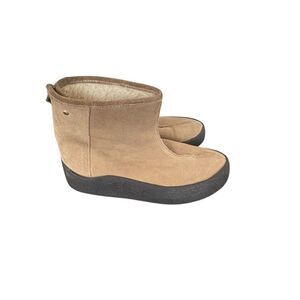 Ellos Women’s Booties Suede Curling Boots Brown Size 7 Wool Insole